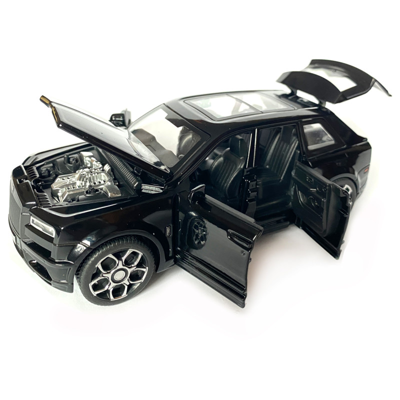 Іграшкова машинка металева Rolls-Royce Ghost BLACK BADGE, ролс ройс, чорний, звук, світло, інерція, откр двері, капот, Автоексперт, 1:32,15*8*5,5см (ТК-11056)