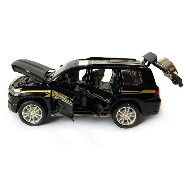 Машинка металева дитяча Toyota Land Cruiser Prado CZ10, тойота прадо, чорна, Автоексперт, 1:32, звук, світло, інерція, відкриваються двері багажник капот, 16*5*6см. (GT-06320)