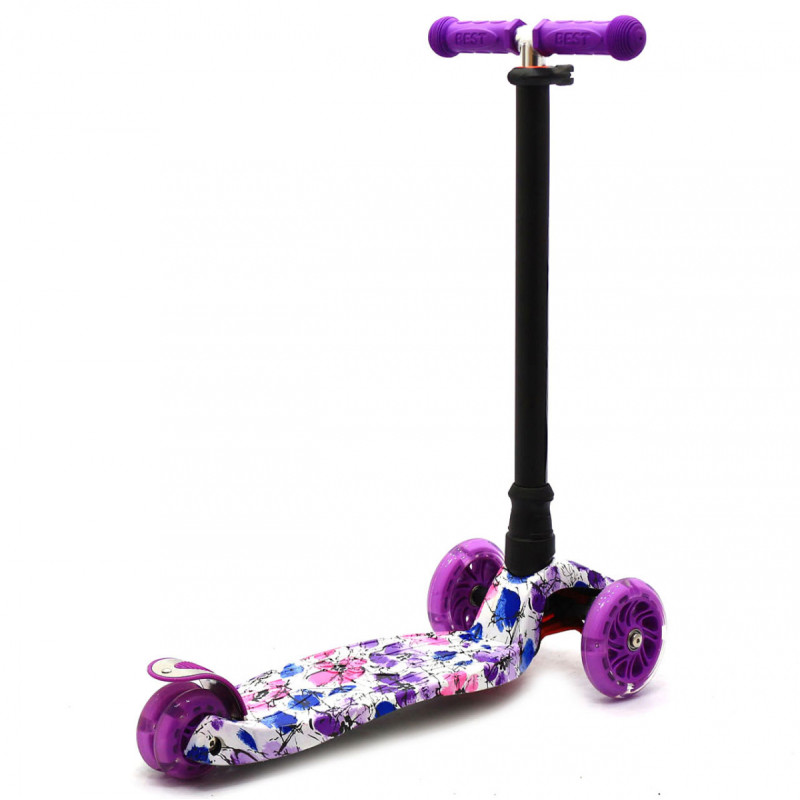 Самокат триколісний MAXI Best Scooter пластмасовий, 4 колеса PU, СВІТЛО d = 12см (779-1319)