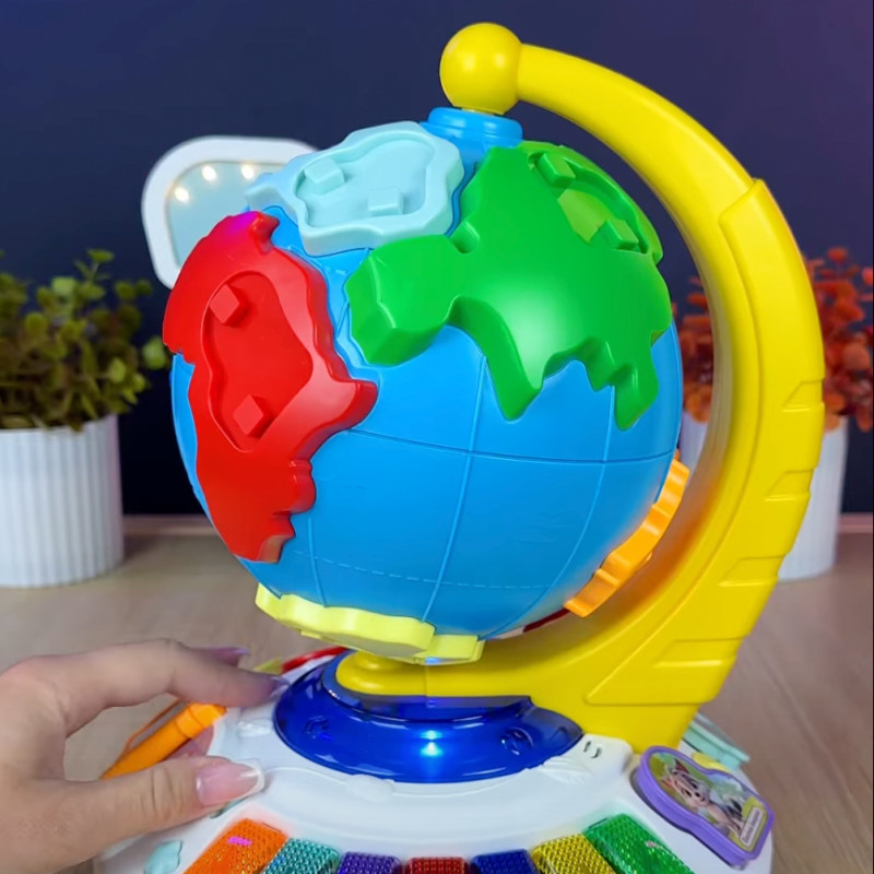 Диво глобус WToys укр мова 7 віршів 7 пісень 10 казок ноти цифри сортер підсвічування 30*23*23см (62609)