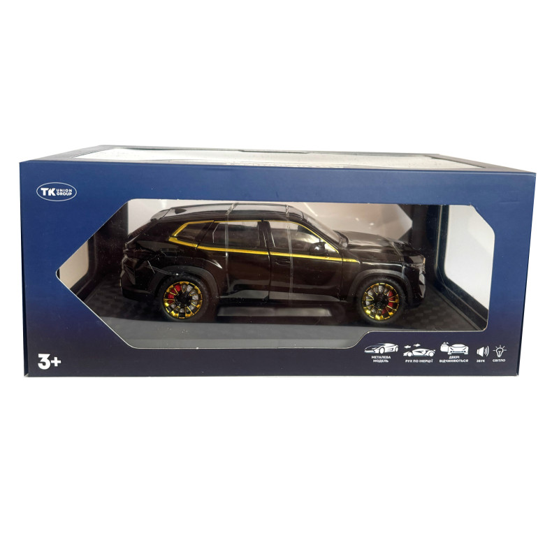 Машинка металева BMW XM БМВ чорний 1:24 світло звук відкр двері баг капот 21*9*8см (GT- 14158)