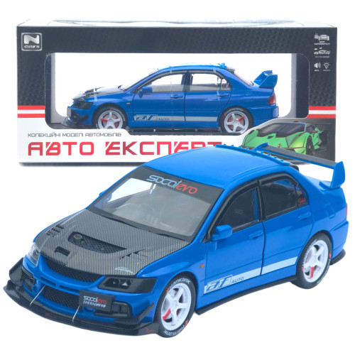 Машинка метал Mitsubishi Lancer Evolution IX АвтоЕксперт блакитна 1:24 звук світло 21*8*7 см (G8119-55)