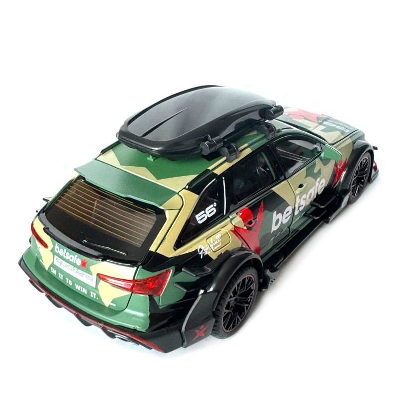Машинка металева Audi RS6 DTM BETSAFE Ауді зелена 1:24 звук світло відкр двері капот багажник Автосвіт 20,5*8,5*7см (AP-2025)