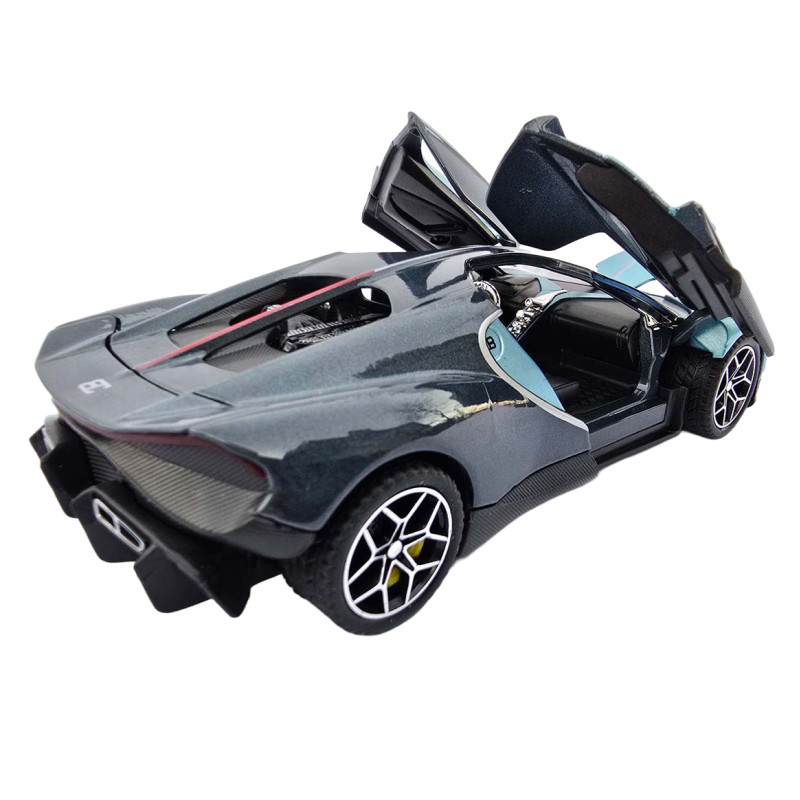 Машинка метал Bugatti Chiron Бугатті синя 1:32 світло звук 16*7,5*4см (22805)