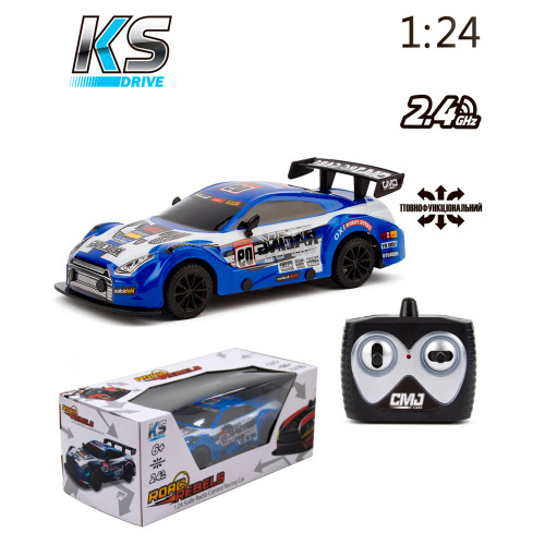 Автомобиль KS Drive Road Rebels на радиоуправлении (1:24), голубой, пульт, 20х9х6см (19599OB)