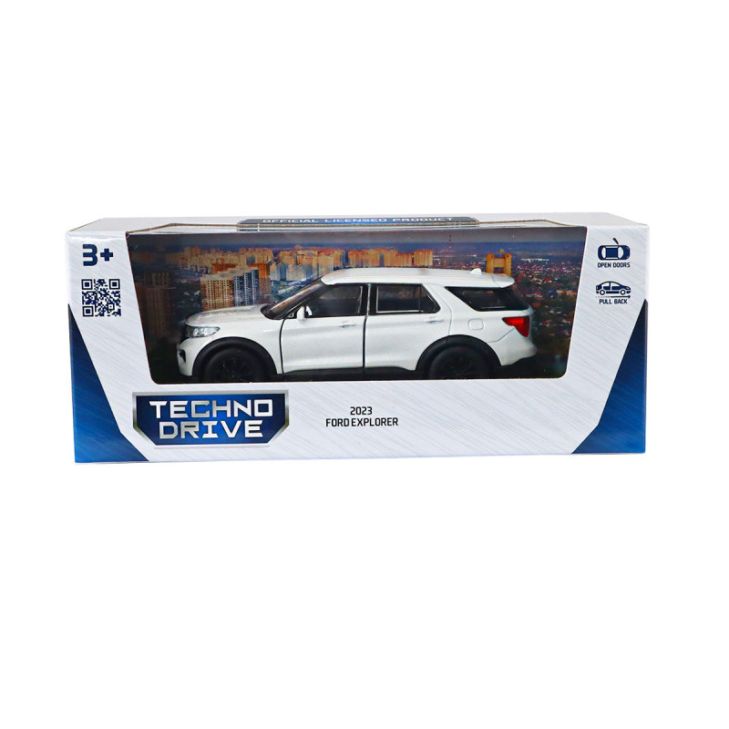 Машинка метал Ford Explorer 2023 Форд білий 1:43 відкр двері 5*12*4см (250392W)