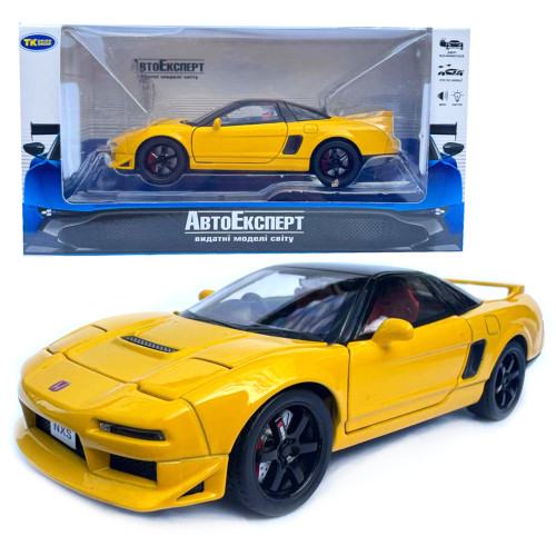 Машинка Honda NSX жовта хонда 1:32 світло звук інерція відч двері баг капот 13,5*5*3,5см (TK-41022)
