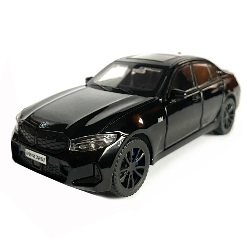 Іграшкова машинка металева BMW 320Li, БМВ, чорна, звук, світло, інерція, откр двері, багажник, капот, Автоексперт, 1:32,15*7*5см (ТК-10105/72455)