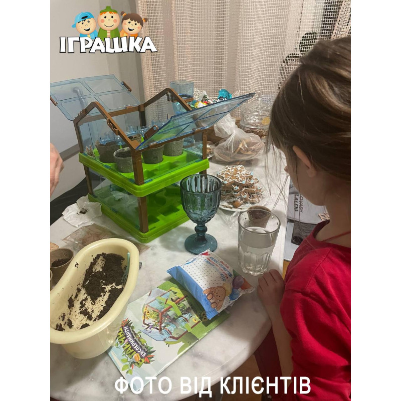 Набор юного садовода Ботанические эксперименты теплица семена инструменты грунт Fun Game (18415)