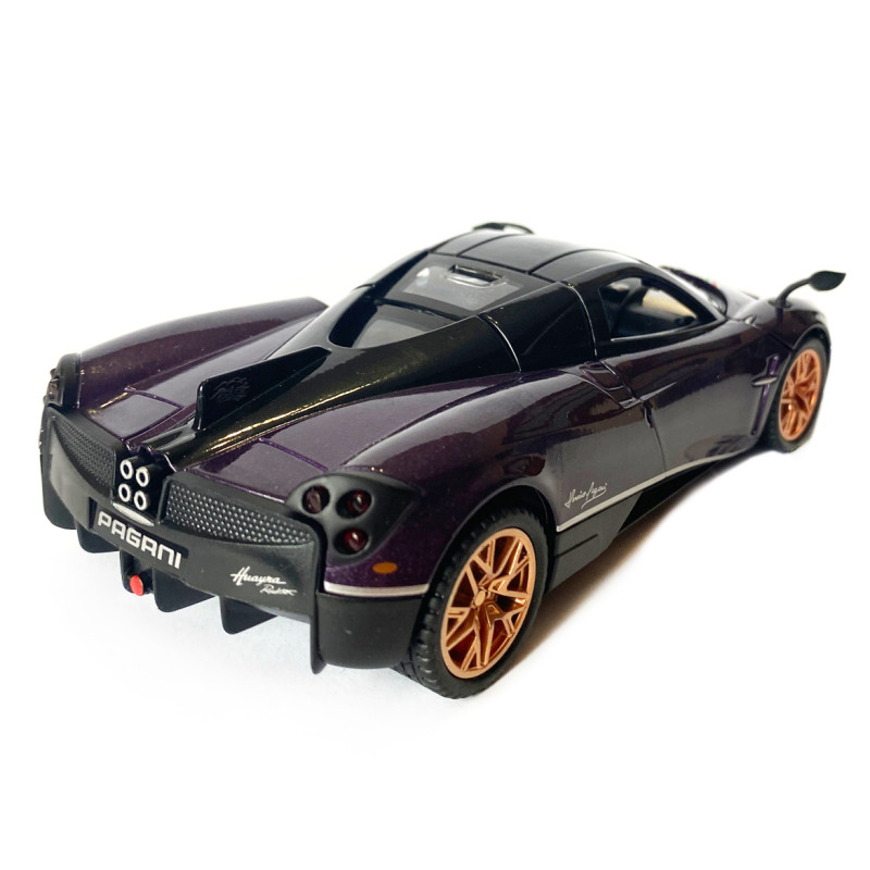 Машинка металева іграшкова Pagani huayra, Авто Експерт, фіолетова, світло, звук, інерція, відкр. двері, 16*4*7см. (67008)