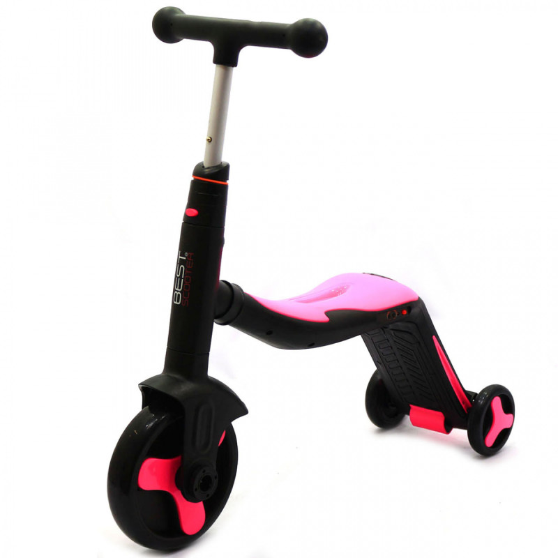 Самокат-трансформер дитячий Best Scooter 3в1 Рожевий (JT 70708)
