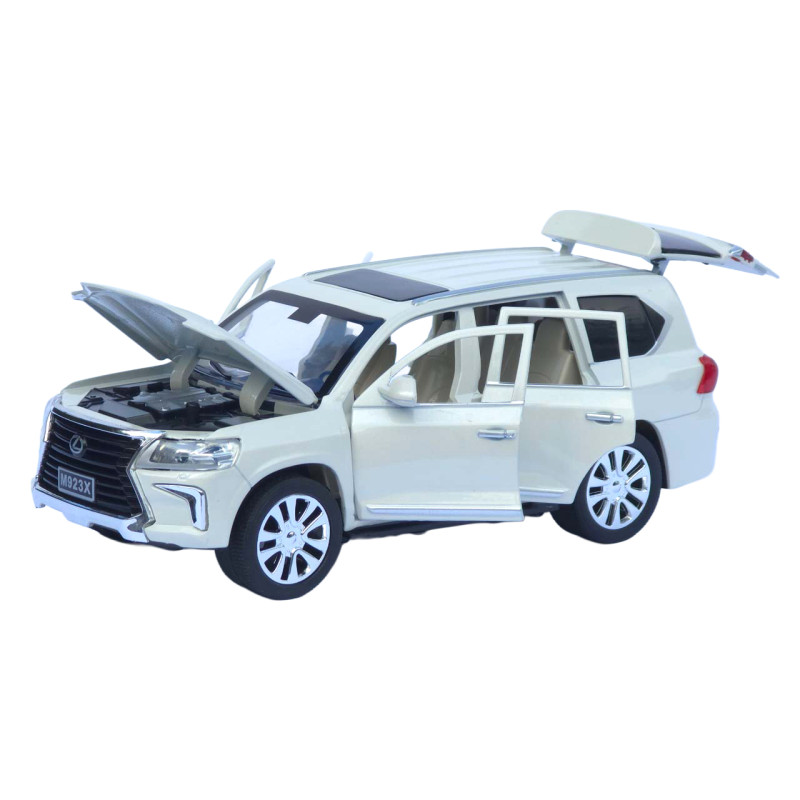 Машинка металева Lexus LX 570 біла 1:24 звук світло інерція відкр двері баг капот 20*8*7,5 см (RS-42075)