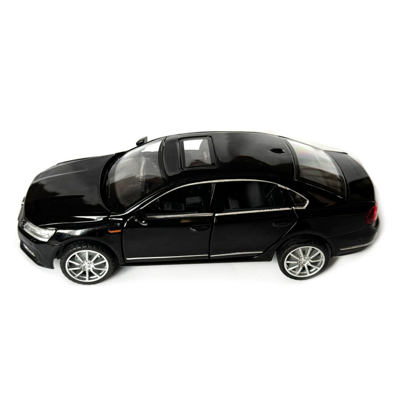 Машинка металева Volkswagen Passat 330 TSI Фольксваген пассат чорний 1:32 світло звук відкриваються двері баг капот резинові колеса 15,5*4,5*6 см (AP-1797)