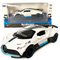 Іграшкова машинка металева Bugatti Divo, Бугатті, біла, звук, світло, інерція, відкр двері, Автоексперт, 1:32,15*7*5см (ТК-10063) 
