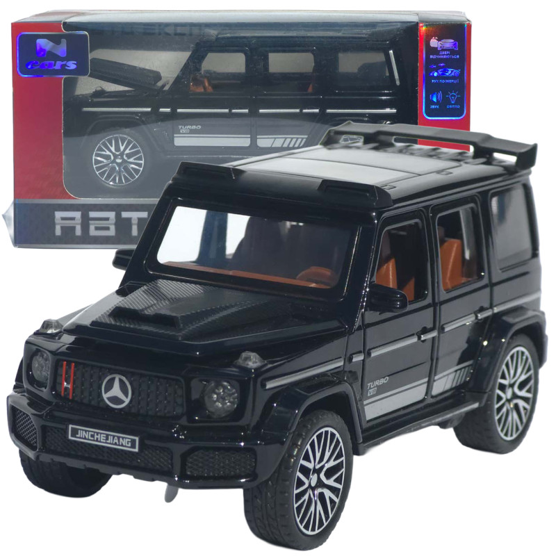 Машинка метал Mercedes-Benz G-Class (Гелендваген) АвтоЕксперт чорна 1:32 звук світло (L-0442-50)