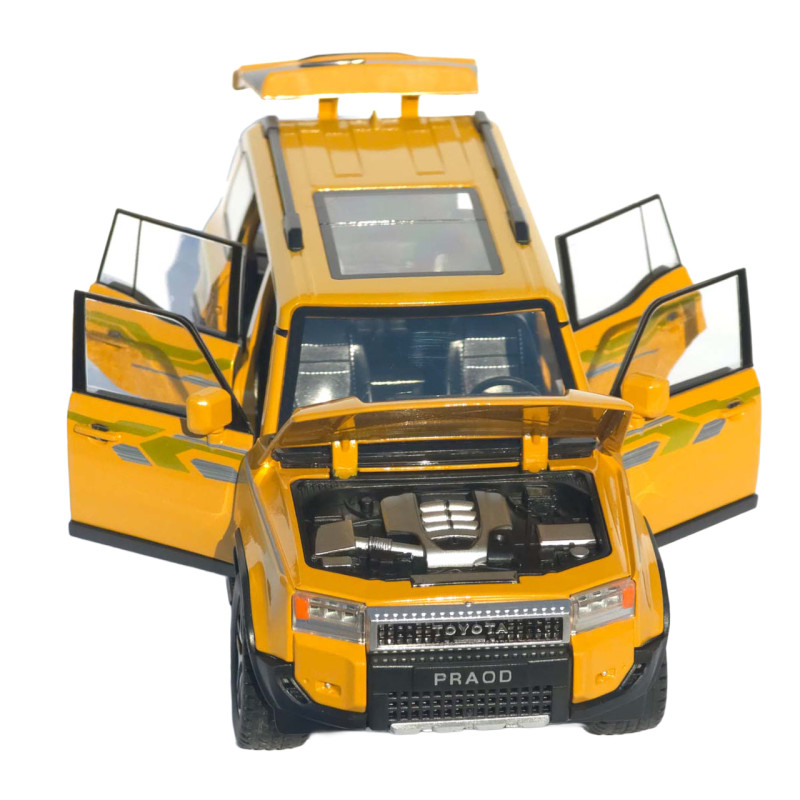 Машинка метал Toyota Land Cruiser Prado АвтоЕксперт жовта 1:24 звук світло 21*8*8 см (G7605-44)
