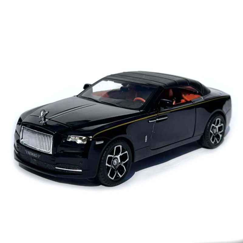 Машинка метал Rolls-Royce Dawn Spofec Ролс Ройс кабріолет чорний 1:24 відкр двері баг капот звук світло 22*6,5*8см (AP-2013)
