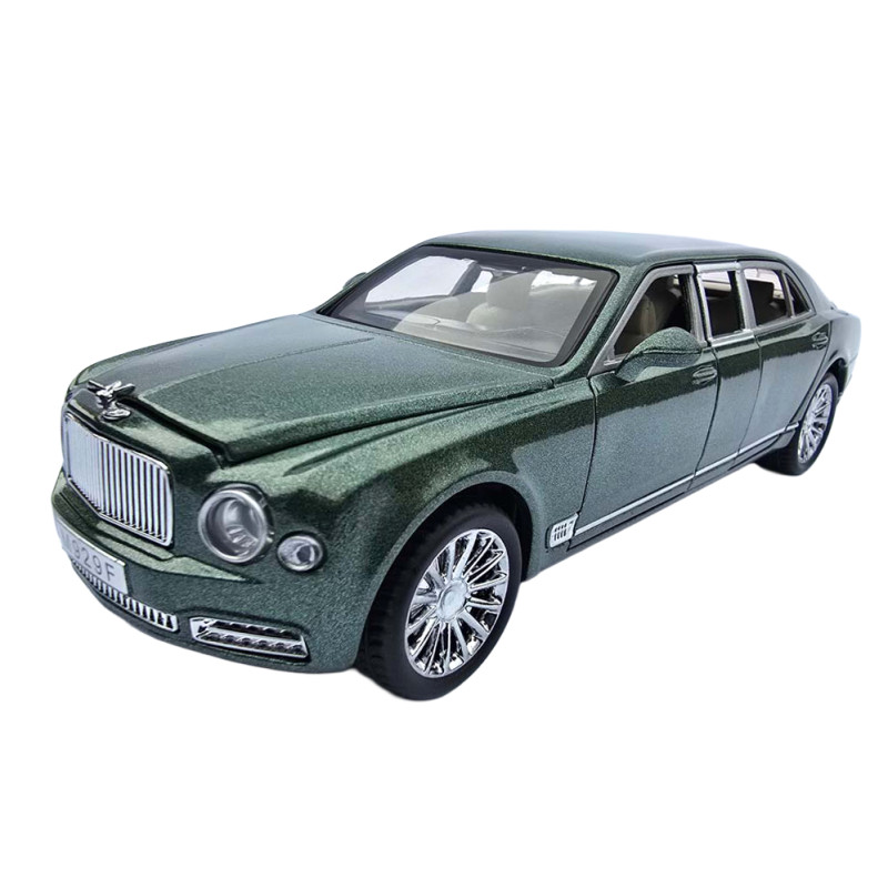 Машинка метал Bentley Mulsanne зелена Бентлі Мульсан лімузин 1:24 звук світло 20*5,5*5см (RS-52405)