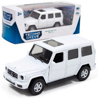 Игрушечная машинка металлическая MERCEDES BENZ G350, мерседес бенц, белый, откр двери, инерция, 5*11*4см (250275)