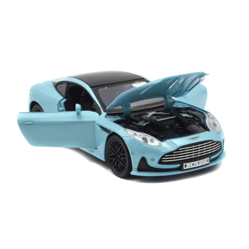 Машинка метал Aston Martin DB12 GT блакитна 1:32 світло звук 15,5*6,5*4см (84112)
