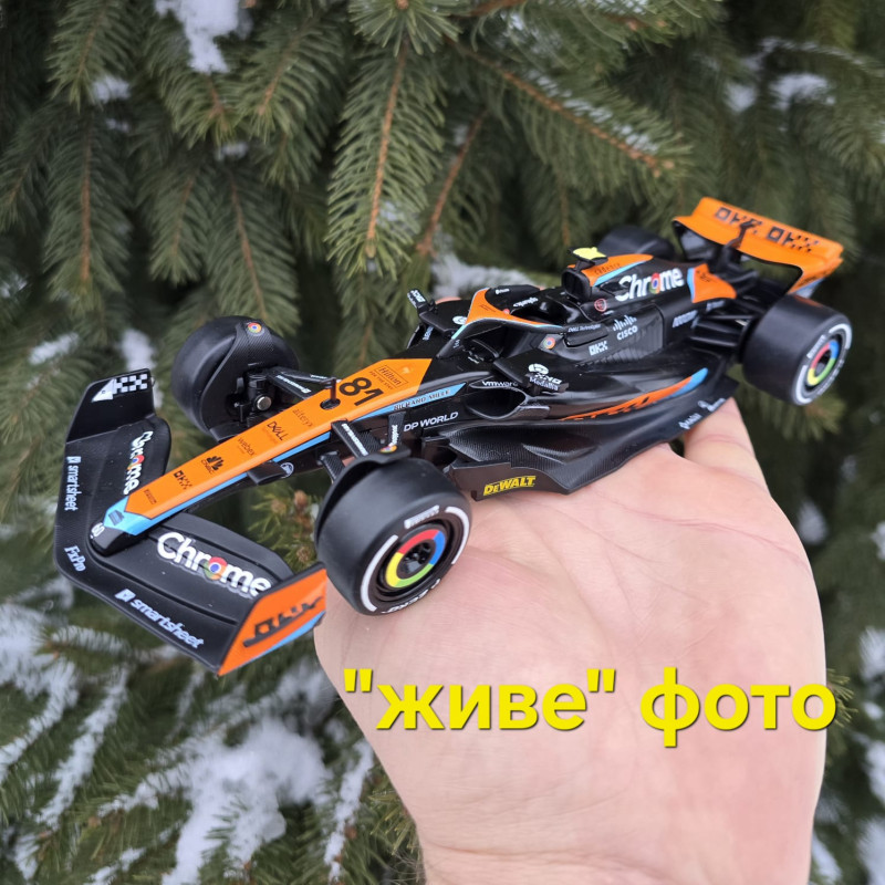 Металева модель боліда McLaren MCL60 2023 Автопром 1:24 світло звук 23*8*4 см (68287A)
