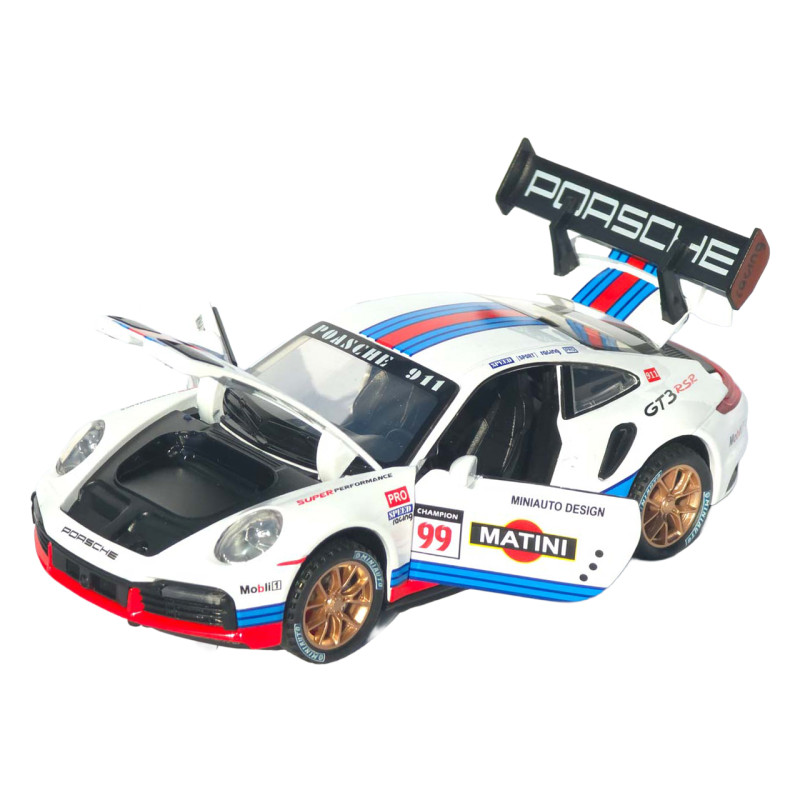 Машинка метал Porsche 911 GT3 RS АвтоЕксперт біла Matini звук світло інерція 16*6*4 см (LF-25106)