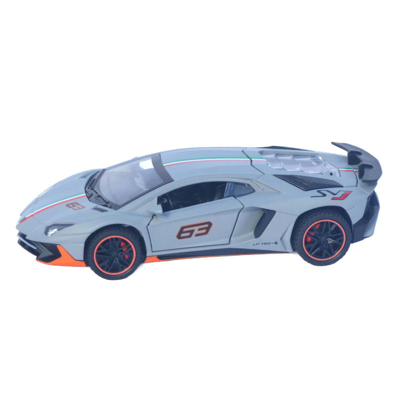 Машинка метал Lamborghini Aventador SVJ АвтоЕксперт сіра 1:32 звук світло 14*6*3,5 см (LF-46301)