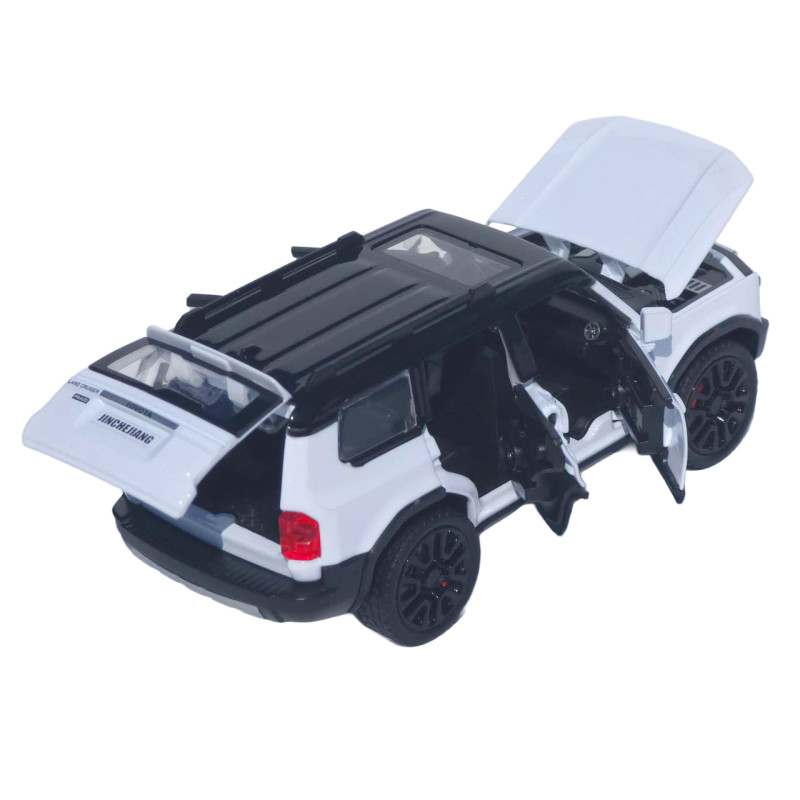 Машинка метал Toyota Land Cruiser Prado 250 АвтоСвіт біла 1:32 звук світло інерція 15*6,5*6 см (AP-2105)