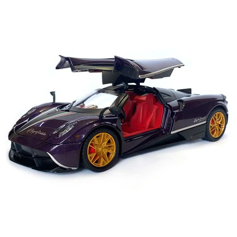 Машинка металева іграшкова Pagani huayra Roadster, Авто Експерт, 1:24, фіолетова, світло, звук, інерція, відкр. двері, 21*5,5*9см. (GT-01557)