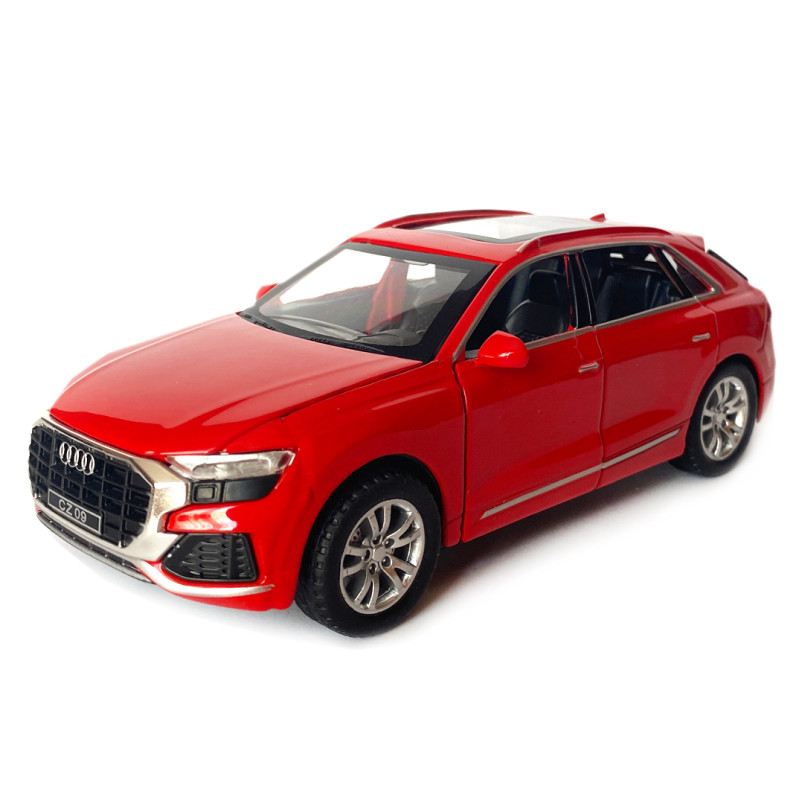 Машинка металева дитяча Audi Q8, Ауді, червона, 1:32, Автоексперт, звук,світло,інерція, відкр двері,багажник,капот, 16*6*5 (GT-08198)