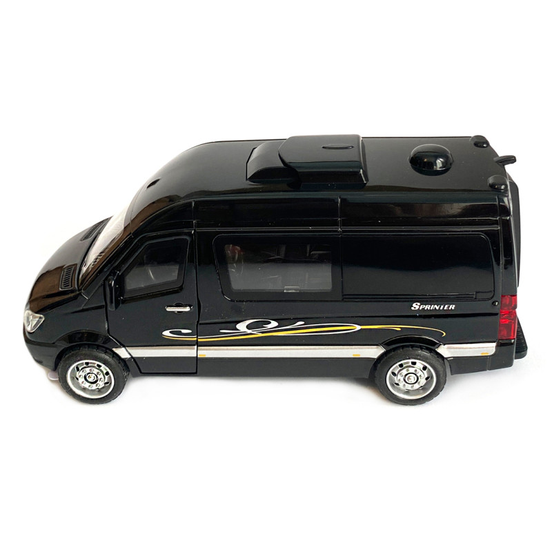 Іграшкова машинка металева Mercedes-Bens Sprinter CM335, мінівен (Мерседес-Бенц спрінтер CM335) «АвтоЕксперт», чорний, батар., світло, звук, відкр.двері, інерція, від 3 р., 15*5*7 (ТК-1788/31049)