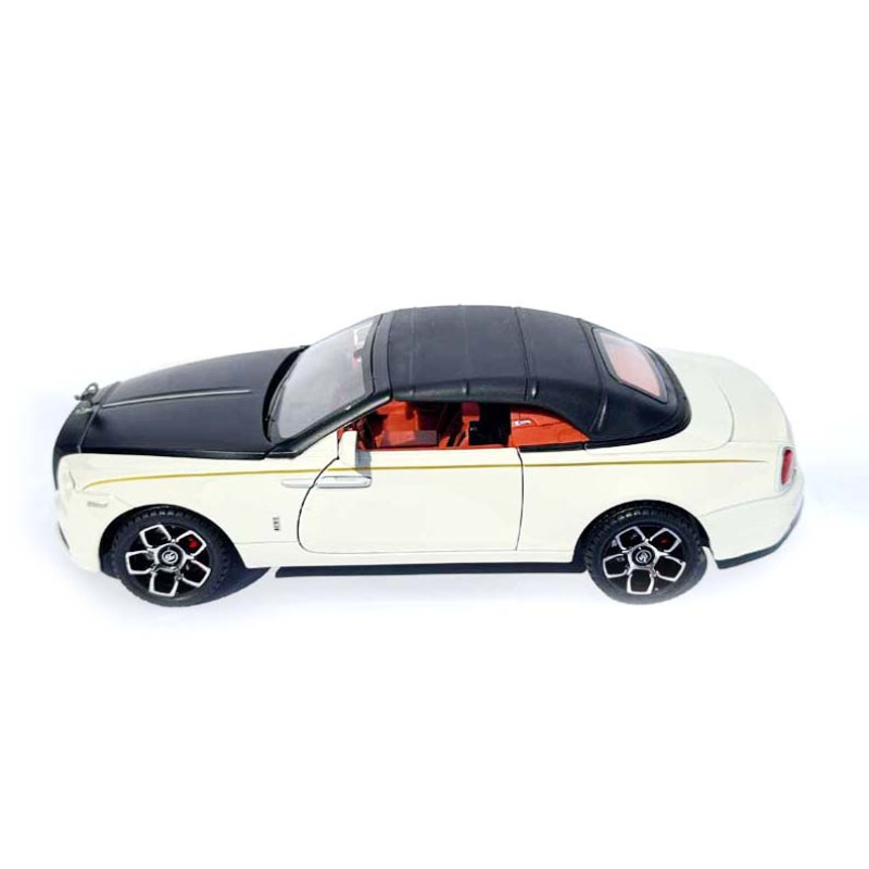 Машинка метал Rolls-Royce Dawn Spofec Ролс Ройс кабріолет білий 1:24 відкр двері баг капот звук світло 22*6,5*8см (AP-2013)