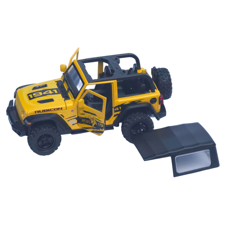 Машинка метал Jeep Wrangler Rubicon АвтоЕксперт жовта 1:32 світло звук інерція 14*6*6 см (LF-05124)