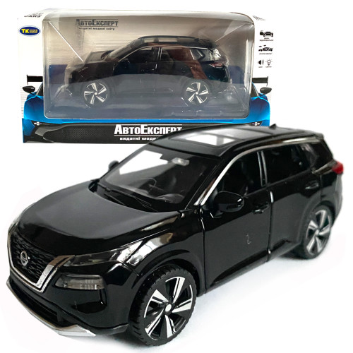 Іграшкова машинка металева Nissan X-Trail VC-Turbo 300, ніссан, чорний, звук, світло, інерція, откр двері, капот, Автоексперт, 1:32,14,5*7*6см (ТК-10415)