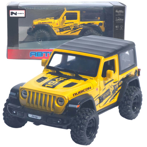 Машинка метал Jeep Wrangler Rubicon АвтоЕксперт жовта 1:32 світло звук інерція 14*6*6 см (LF-05124)