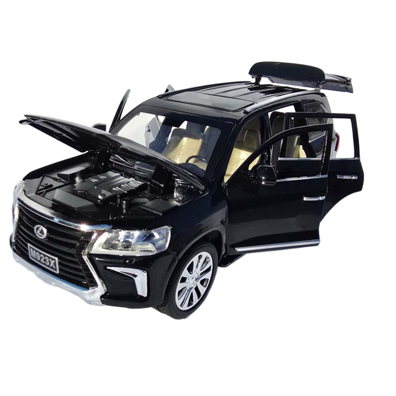 Машинка металл Lexus LX 570 черная 1:24 свет звук инерция откр двери капот багажник 20×8×7,5 см (RS-42075)