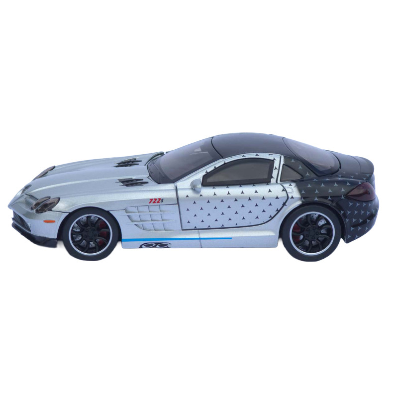 Машинка металл Mercedes-Benz SLR McLaren 722 серебристый 1:32 свет звук открыв двери капот багаж (TK-11073)