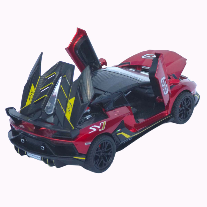 Машинка метал Lamborghini Aventador SVJ АвтоЕксперт червона 1:32 звук світло 15,5*7*3,8 см (LF-66519)