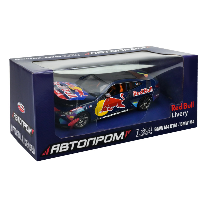 Машина метал BMW M4 G82 БМВ  RED BULL LIVERY чорна 1:24 світло звук відкр.двері 20*8*5,5см (68292A)