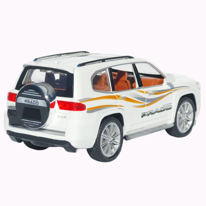 Машинка метал Toyota Land Cruiser Prado АвтоЕксперт біла 1:24 звук світло відкриваються двері капот багажник (1200-57)