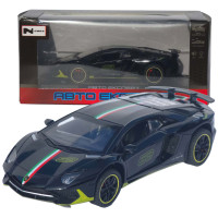 Машинка металл Lamborghini Aventador SVJ АвтоЭксперт черная 1:32 звук свет 14*6*3,5 см (LF-46301)