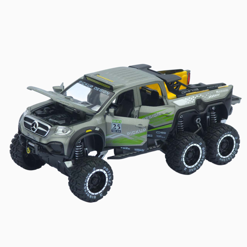 Машинка метал Mercedes-Benz X-Class 6x6 АвтоЕксперт срібляста 1:32 звук світло 20,5*10*8,5 см (ТК-9172)