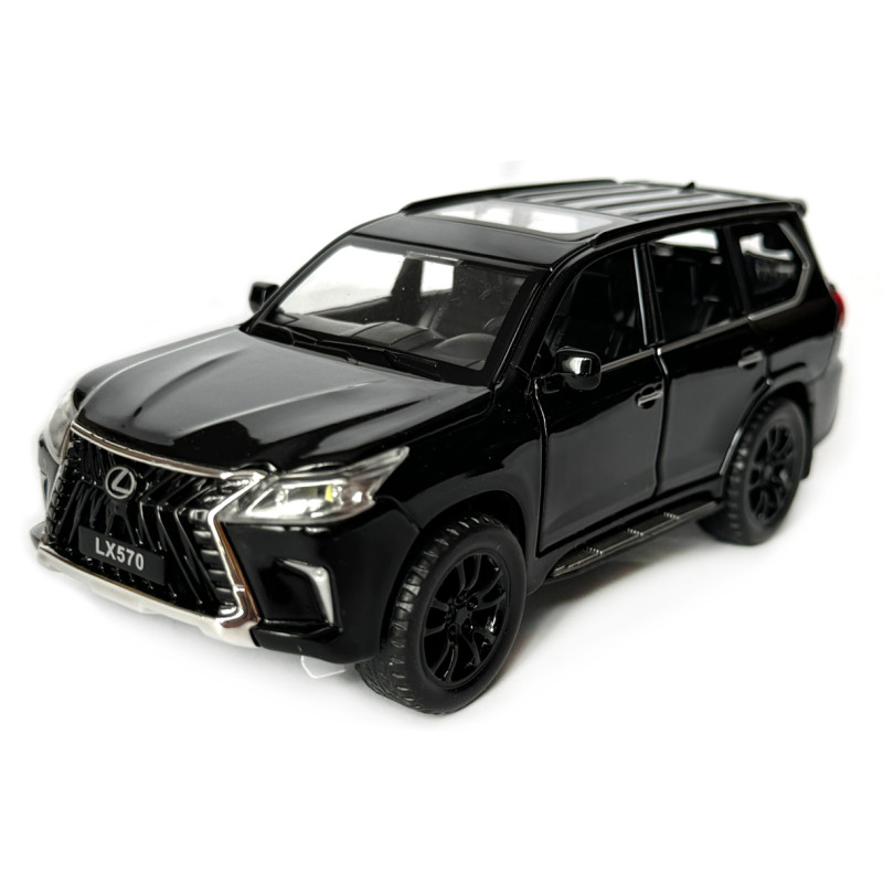 Машинка металева Lexus LX570 Лексус чорний 1:32 звук світло інерція відкр двері багажник капот гумові колеса 15,5*6*7см (AP-1810)
