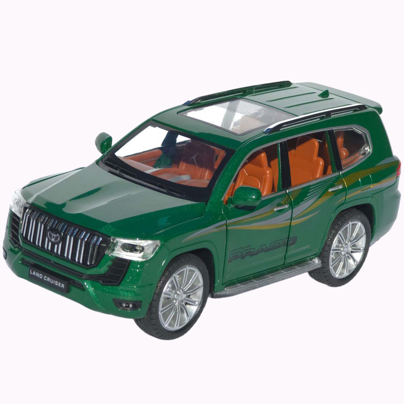 Машинка метал Toyota Land Cruiser Prado АвтоЕксперт зелена 1:24 звук світло відкр двері капот багаж (1200-57)