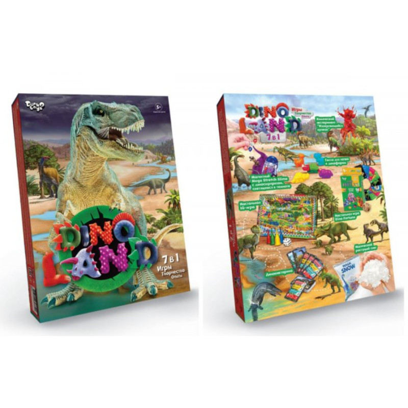 Креативна творчість "Dino land 7в1" Danko Toys укр (DL-01-01U)