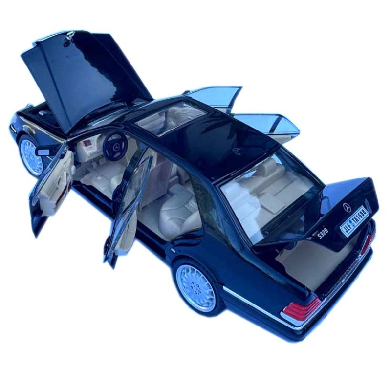 Машинка Mercedes-Benz W140 S чорна метал 1:24 звук світло інерція 21*8*6,5см (1130-19)