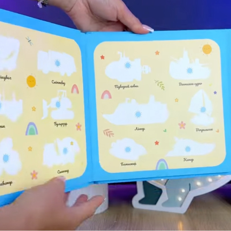Книжка логічна WToys 10 ст транспорт картки на липучках сортер водна розмальовка маркер 23,5*22*1см (55049)