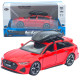 Машинка метал Audi RS6 Avant з багажником на даху АвтоЕксперт червона 1:32 світло звук інерція (ТК-4688)