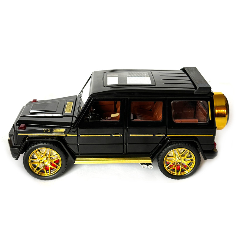 Машинка металева Mercedes-Benz G63 AMG Гелендваген (Гелік) мерседес чорний 1:24 світло, інерція, відкриваються двері, багажник, капот, 22*8*9,5см (AP- 1834)