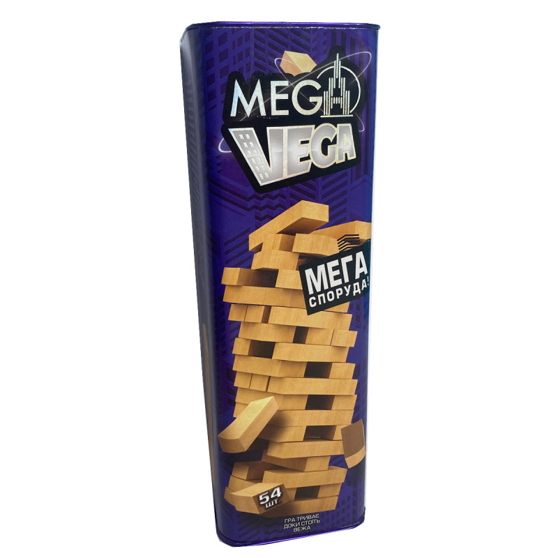 Настільна гра Екстремальна вежа Vega (Vega). Версія гри Дженга (Jenga) дерево Danko Toys (G-MV-01U)